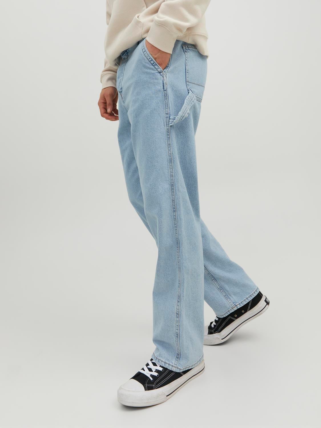 Baggy Fit Skate Cargo Jeans With Buckle Waist | boohoo