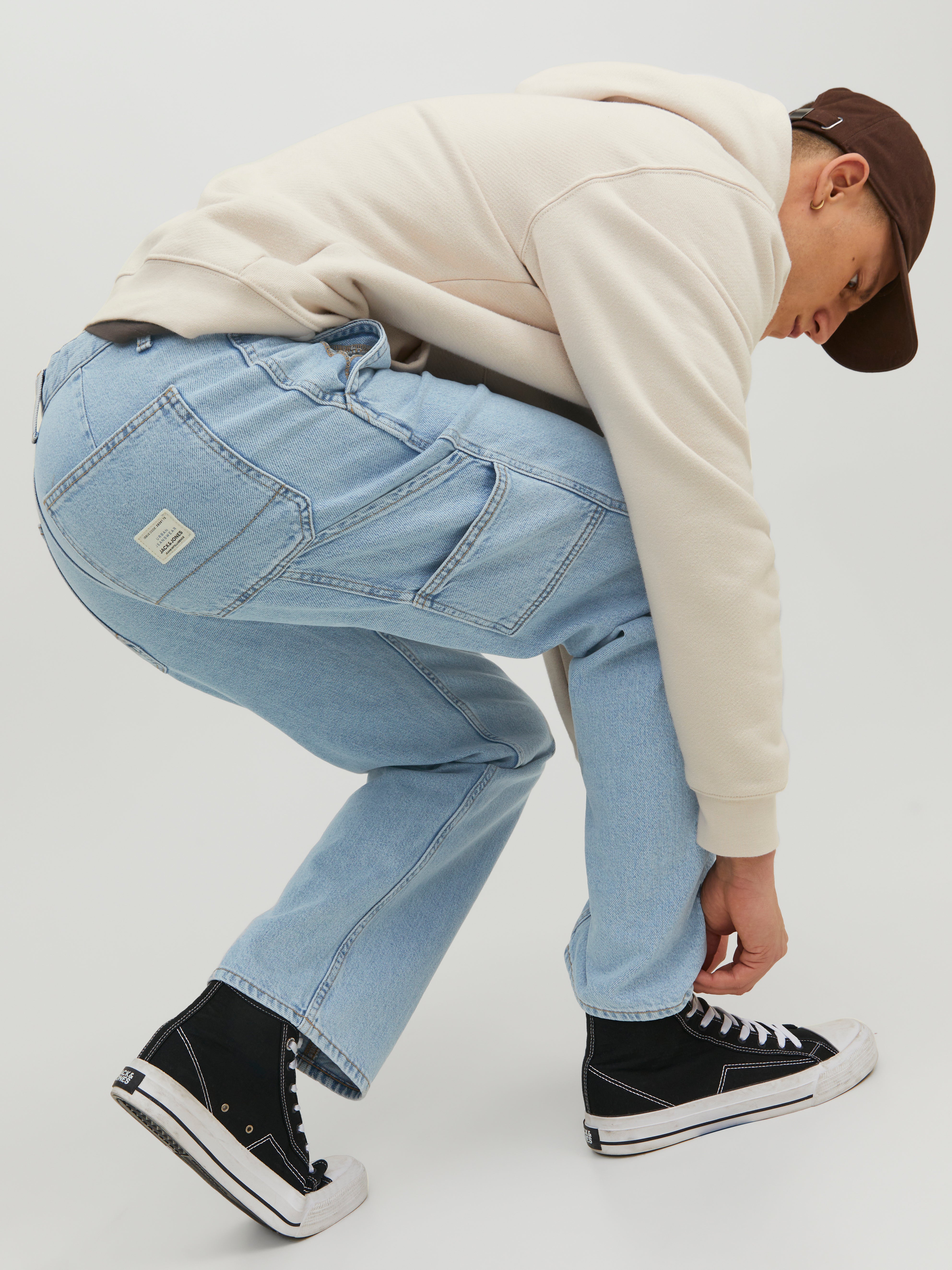 JJIEDDIE JJUTILITY MF 491 SN Loose fit jeans | Mittelblau | Jack  