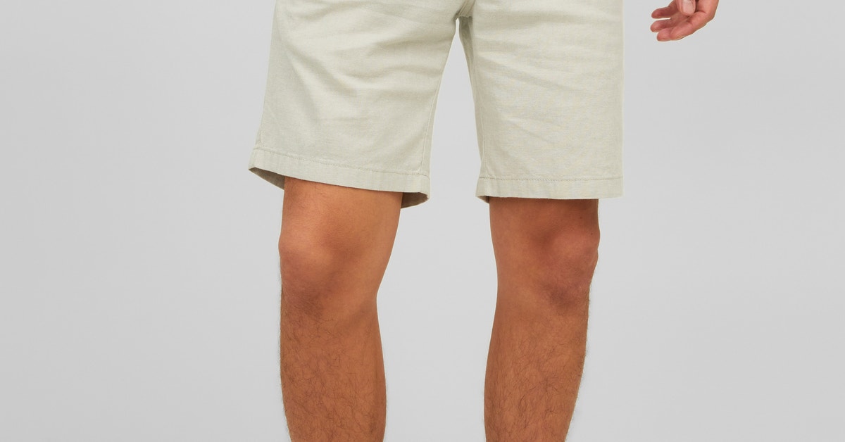 Benisengiydir Men's Beige Side Stripe Honeycomb Above Knee Shorts - Trendyol