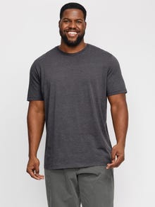 Jack & Jones Plus Size Ensfarvet T-shirt -Dark Grey Melange - 12229640
