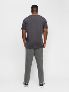 Jack & Jones Plus Size Ensfarvet T-shirt -Dark Grey Melange - 12229640