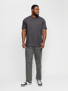 Jack & Jones Plus Size Ensfarvet T-shirt -Dark Grey Melange - 12229640