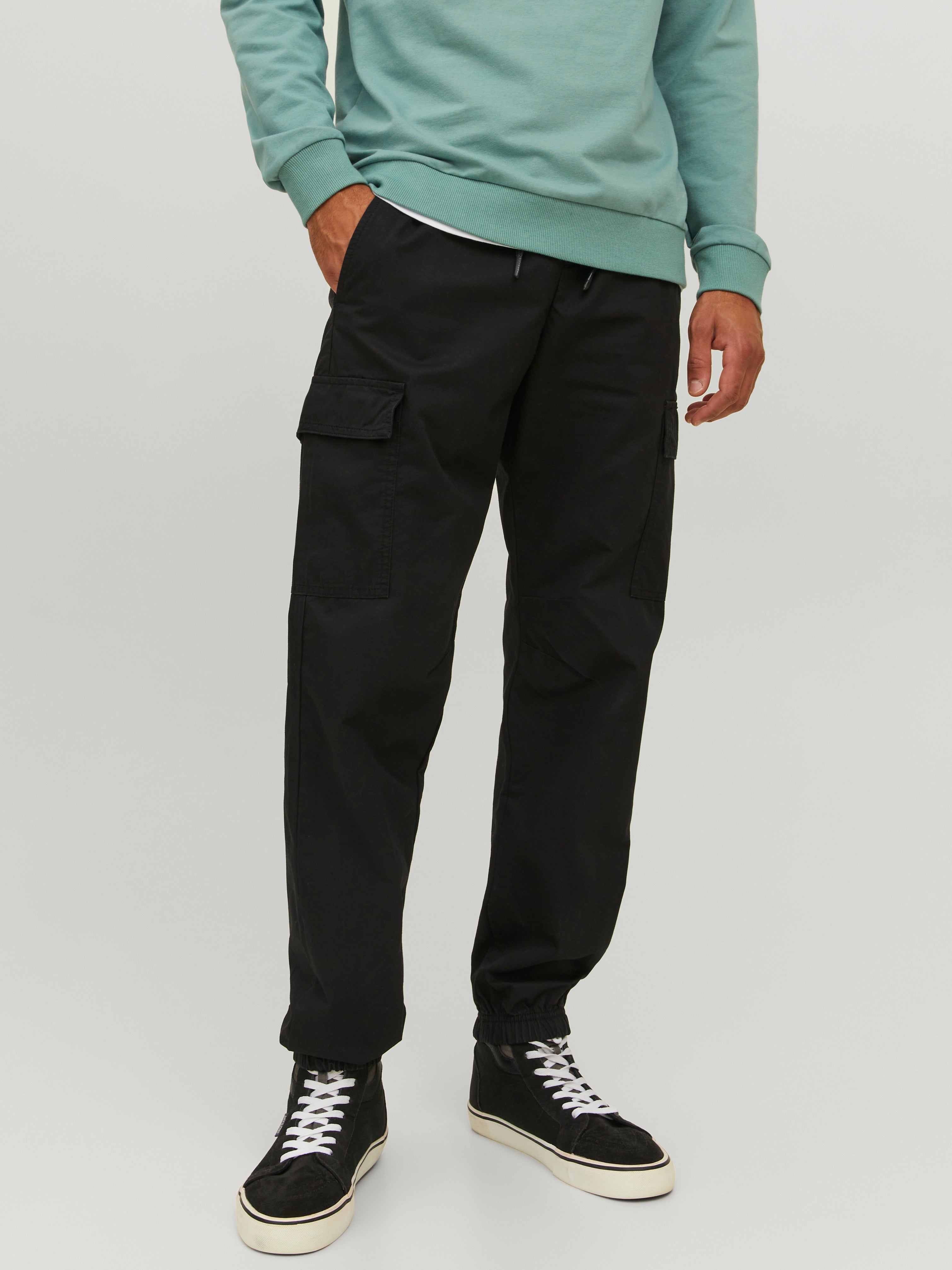 Fixed Waistband Relaxed Fit Cargo Trousers  boohooMAN