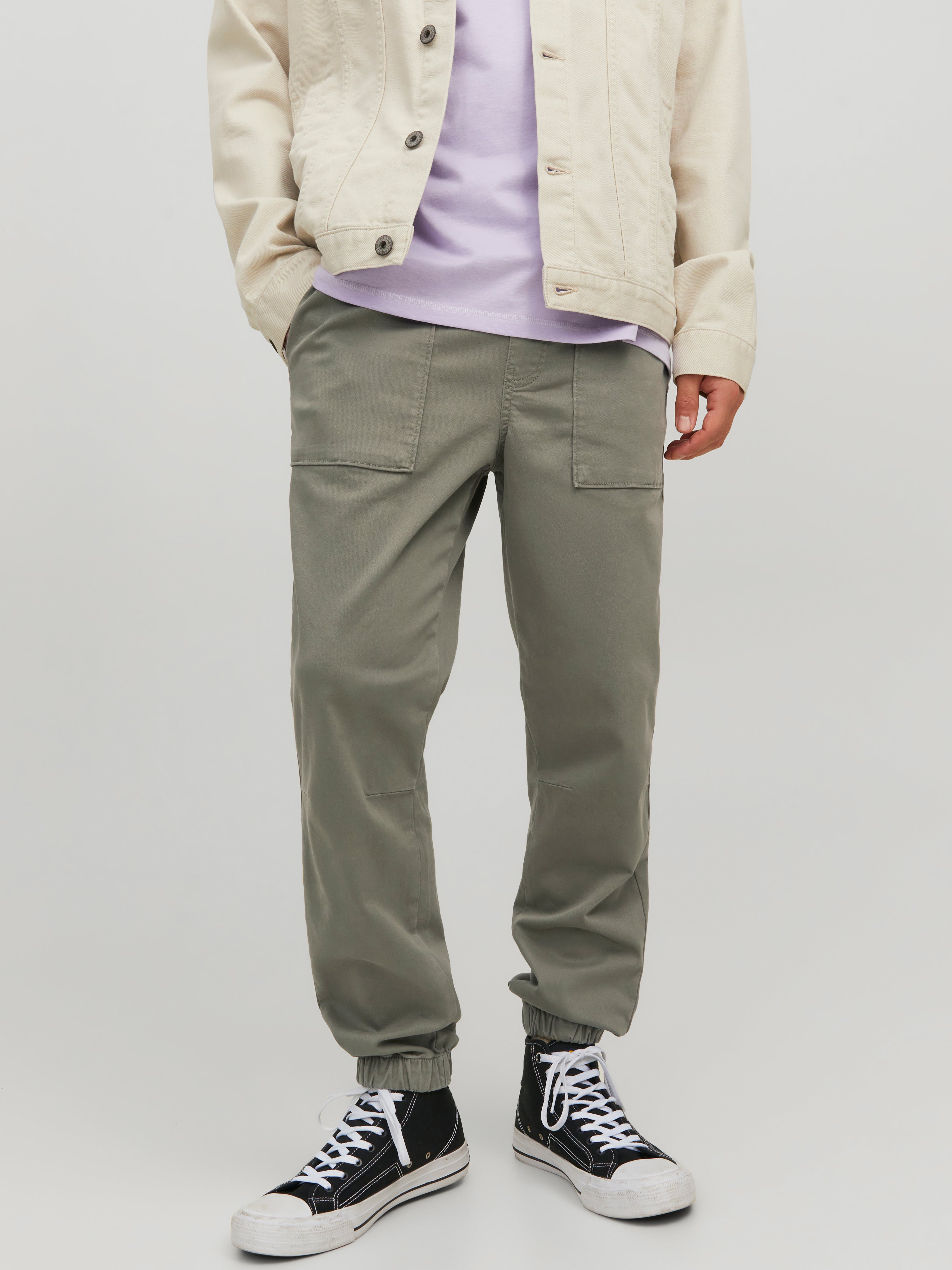 Cotton cargo trousers - Khaki green - Ladies | H&M IN