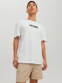 Jack & Jones Potištěný Kruhový výstřih Tričko -White - 12229776