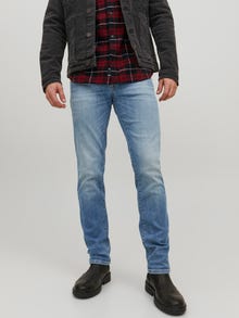 Jack & Jones JJITIM JJDAVIS JJ 074 NOOS Priglundantys tiesūs džinsai -Blue Denim - 12229815
