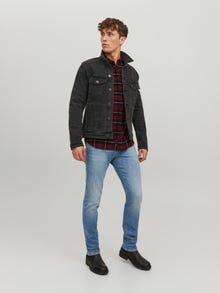 Jack & Jones JJITIM JJDAVIS JJ 074 NOOS Priglundantys tiesūs džinsai -Blue Denim - 12229815