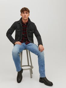 Jack & Jones JJITIM JJDAVIS JJ 074 NOOS Priglundantys tiesūs džinsai -Blue Denim - 12229815
