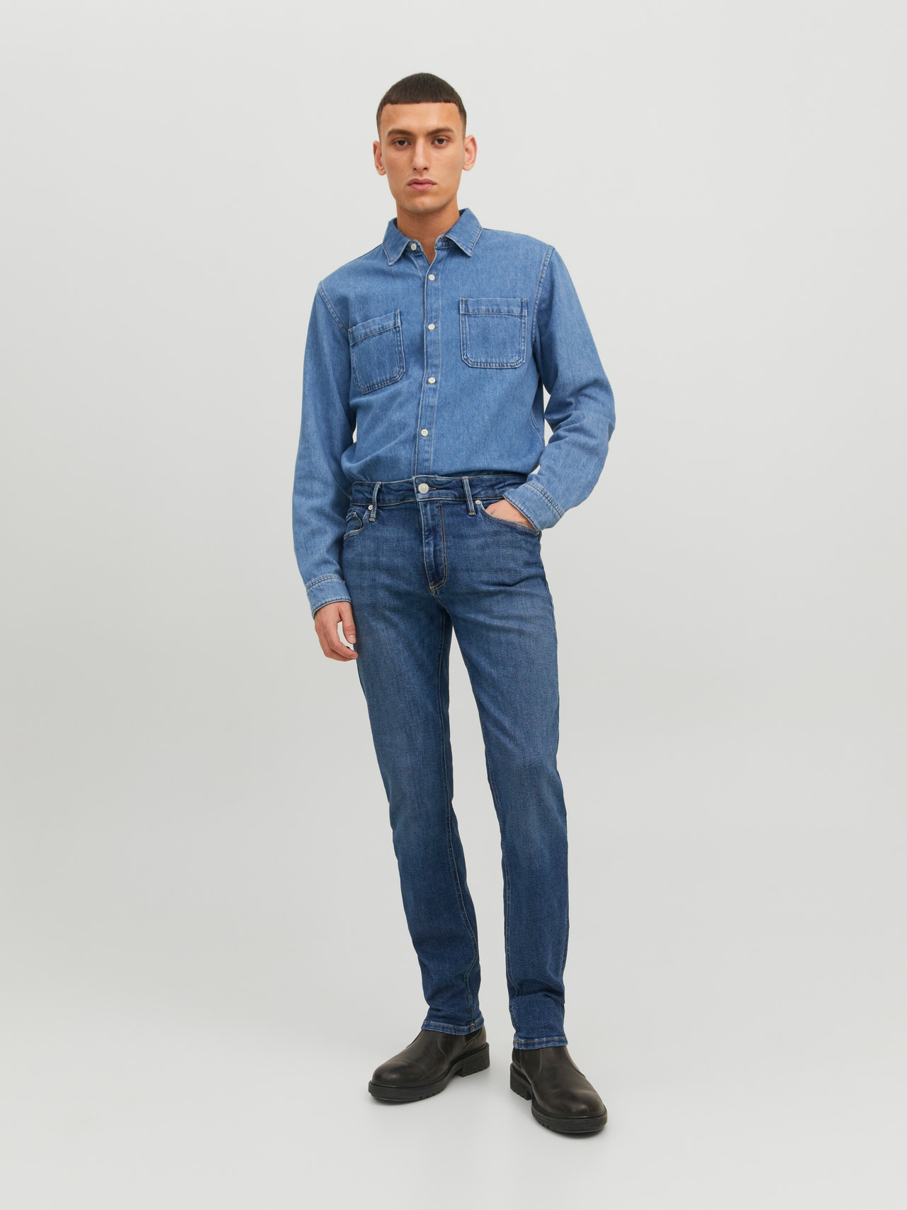 JJICLARK JJEVAN JOS 298 LID NOOS Regular fit jeans | Medium Blue | Jack ...