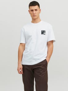 Jack & Jones Printed Crew neck T-shirt -White - 12229885
