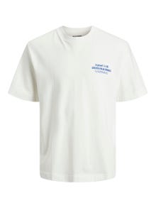 Jack & Jones Printed Crew neck T-shirt -Cloud Dancer - 12230006