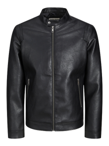 Jack & Jones Plus Size Chaqueta estilo biker de cuero sintético -Black - 12230055