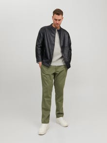 Jack & Jones Plus Size Chaqueta estilo biker de cuero sintético -Black - 12230055