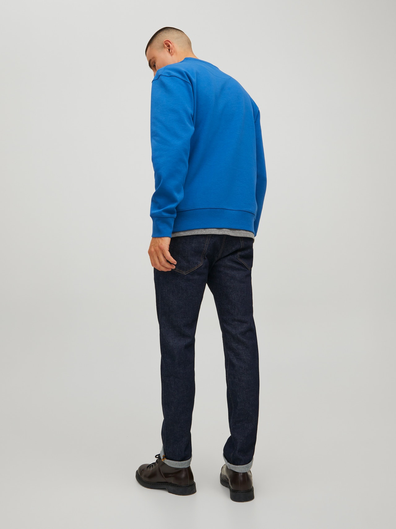 Jack & Jones RDD Logotyp Crewneck tröja -True Blue - 12230356