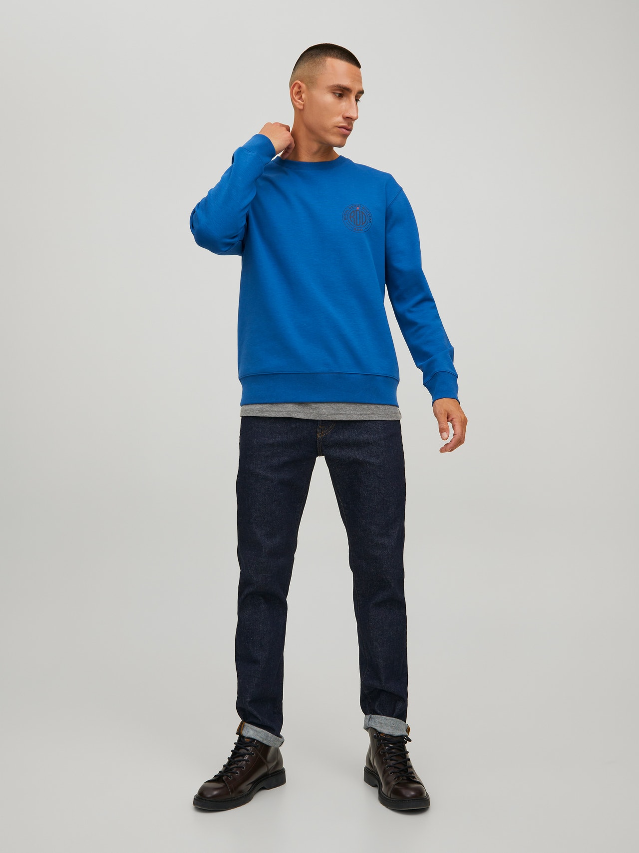 Jack & Jones RDD Z logo Bluza z okrągłym dekoltem -True Blue - 12230356