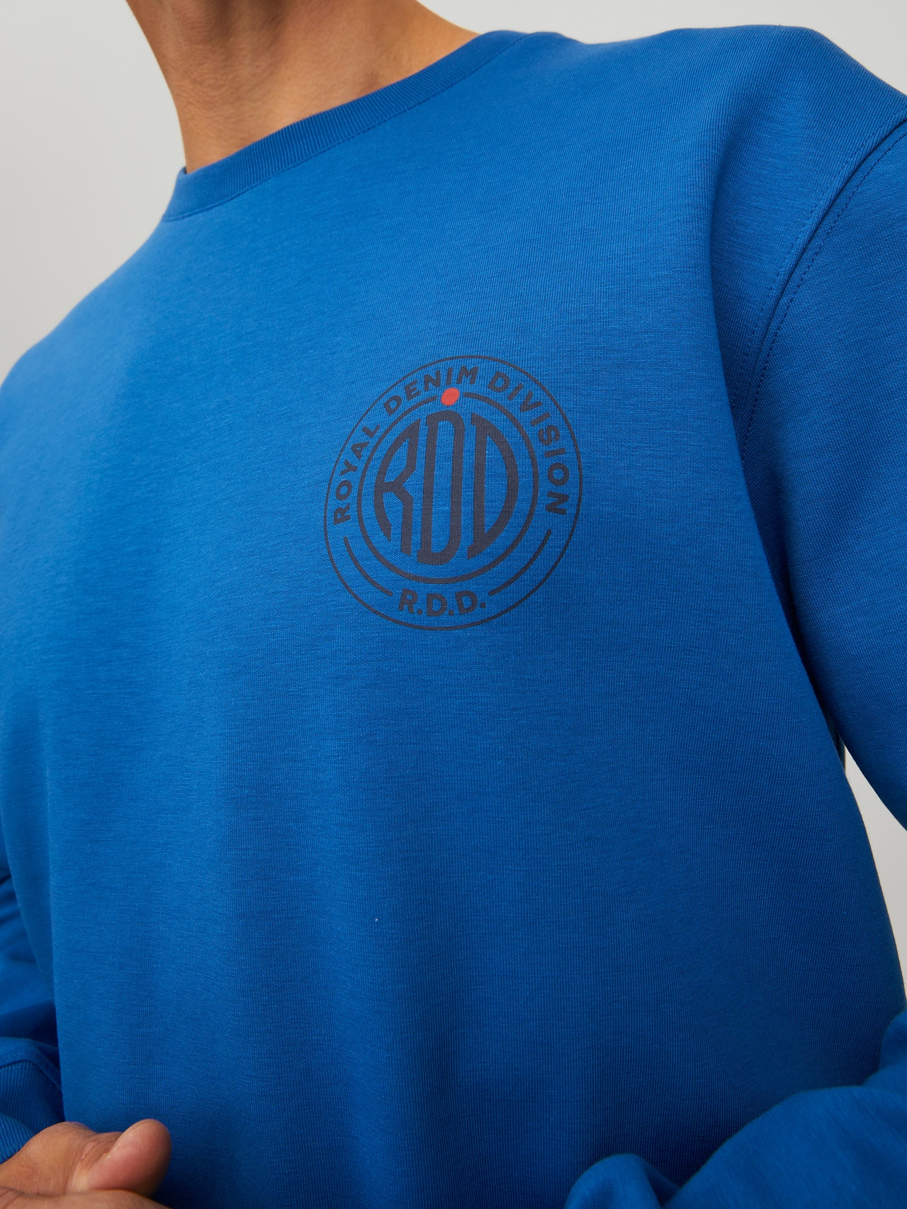 Jack & Jones RDD Logo Crew neck Sweatshirt -True Blue - 12230356