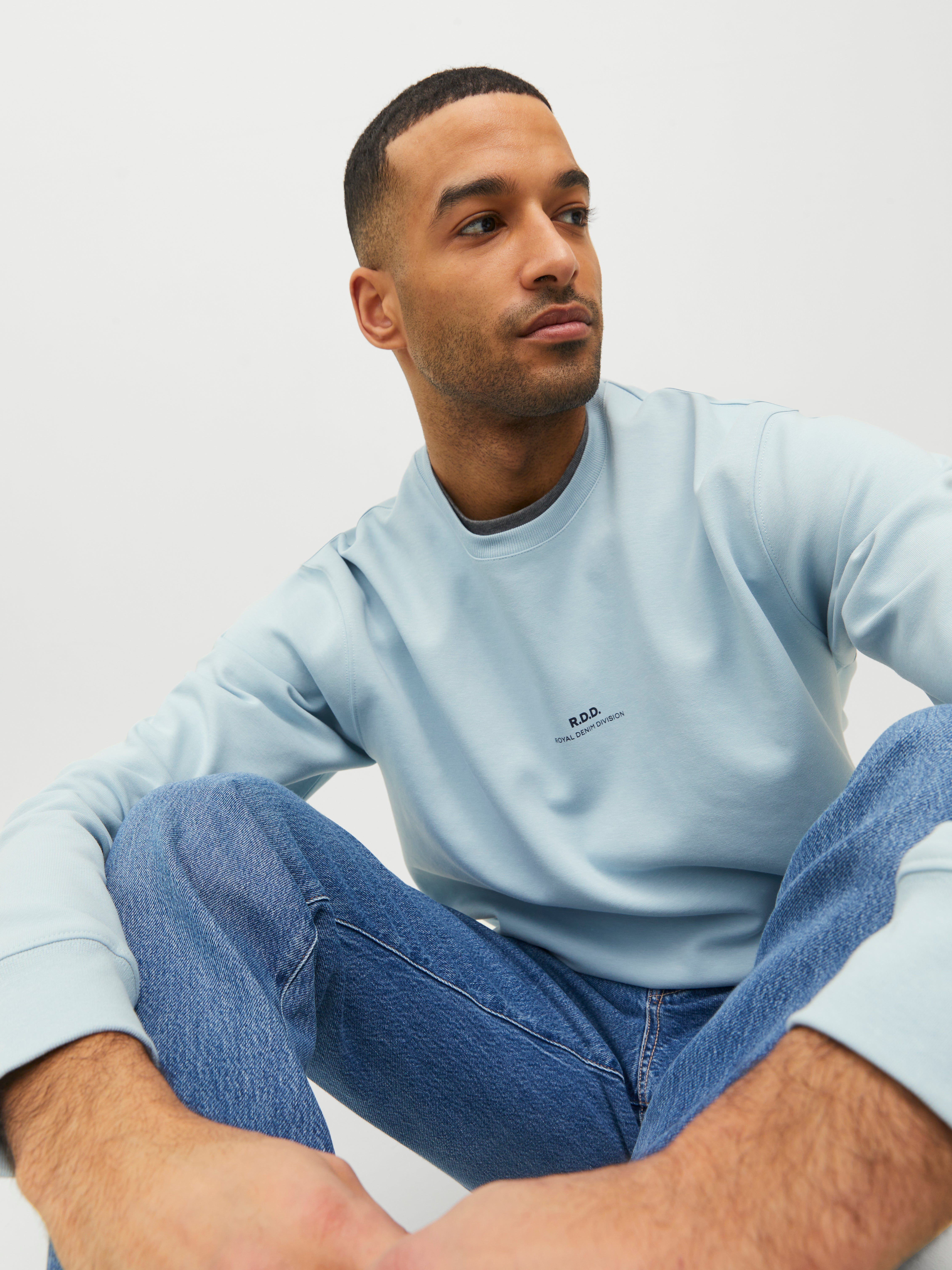 Sweat-shirt Albion Fit Pour Femme, Bleu Pervenche, Coupe Cropped, Col Rond, Manches Longues - Taille M