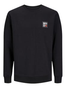 Jack & Jones RDD Logo Crewn Neck Sweatshirt -Black - 12230356