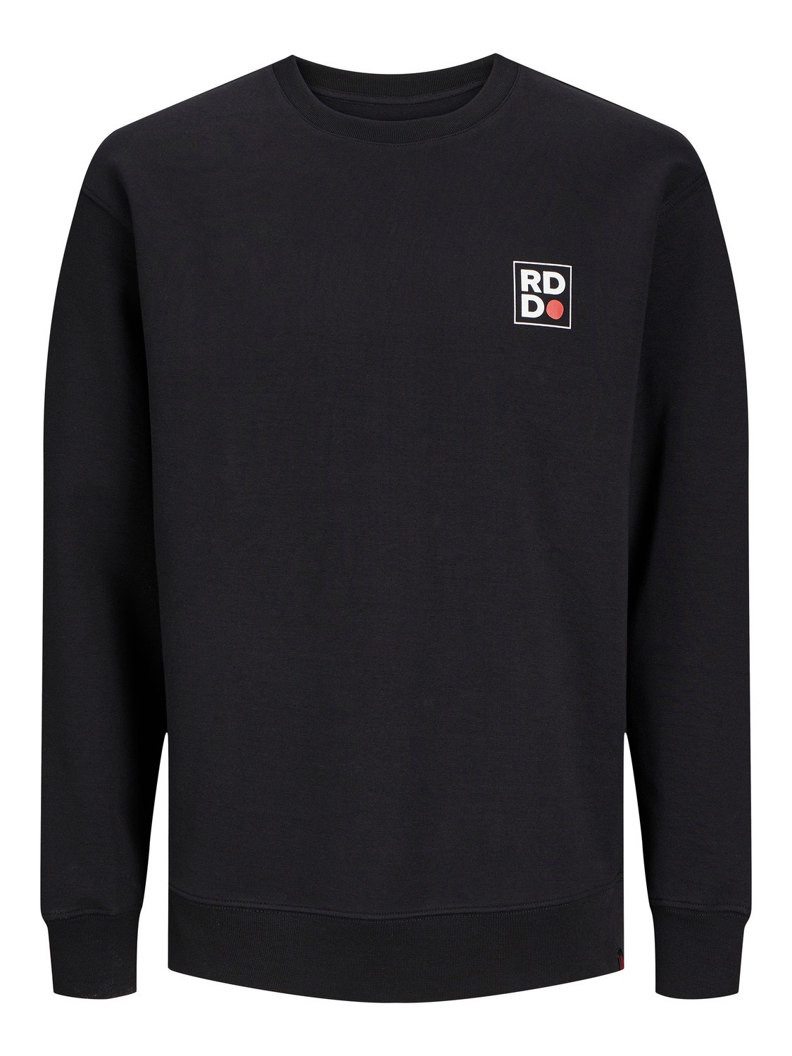 Jack & Jones RDD Logo Crewn Neck Sweatshirt -Black - 12230356