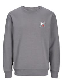 Jack & Jones RDD Logo Crew neck Sweatshirt -Charcoal Gray - 12230356