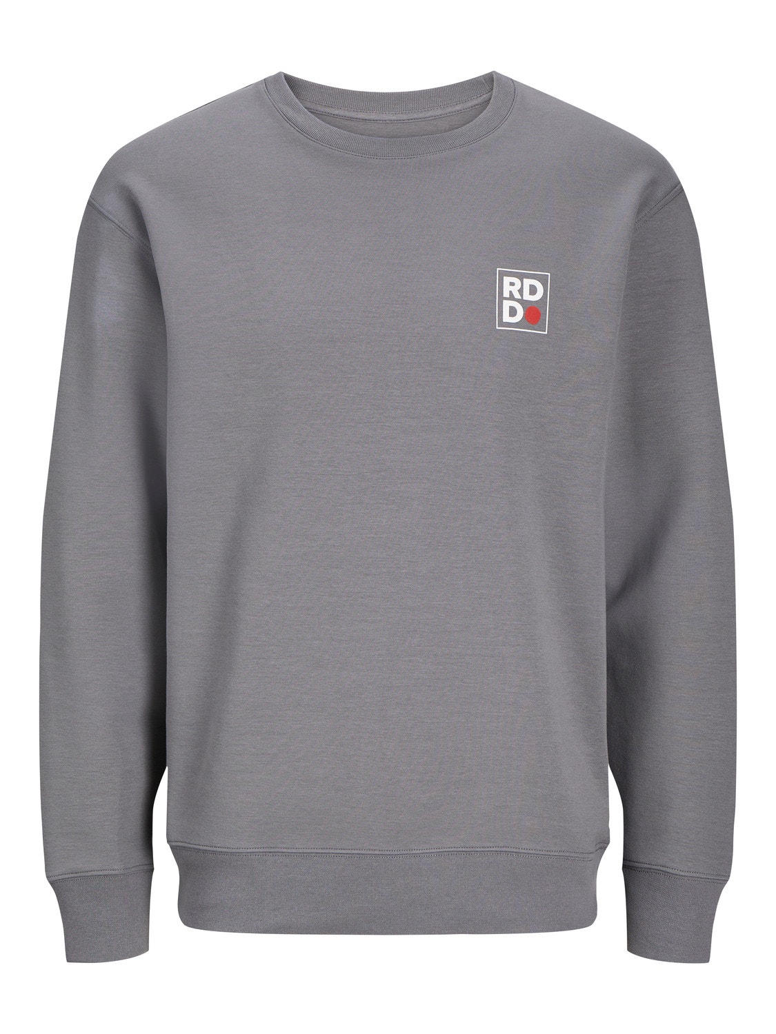 Jack & Jones RDD Logo Crewn Neck Sweatshirt -Charcoal Gray - 12230356