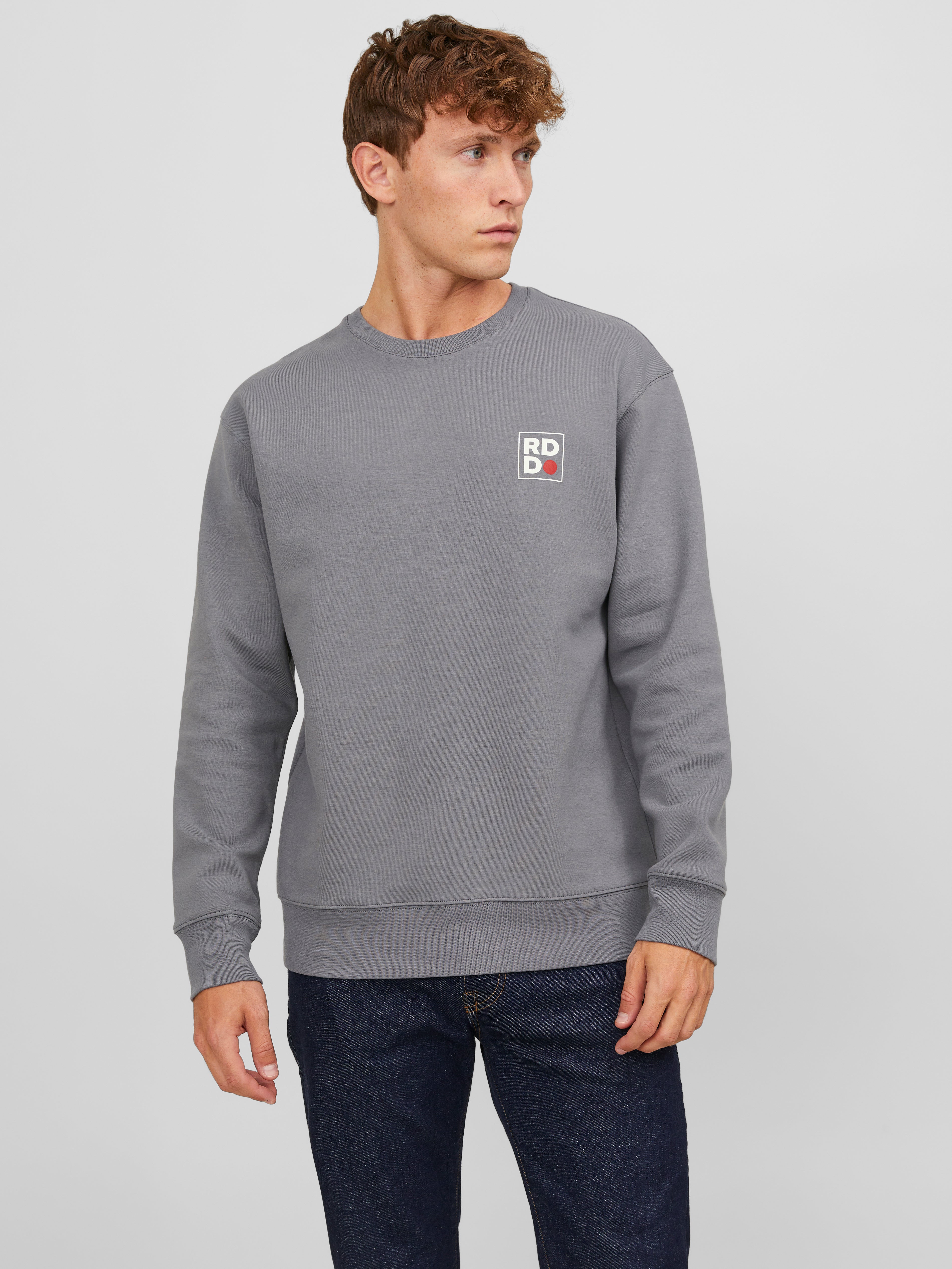 Jack & Jones RDD Logo Crewn Neck Sweatshirt - 12230356