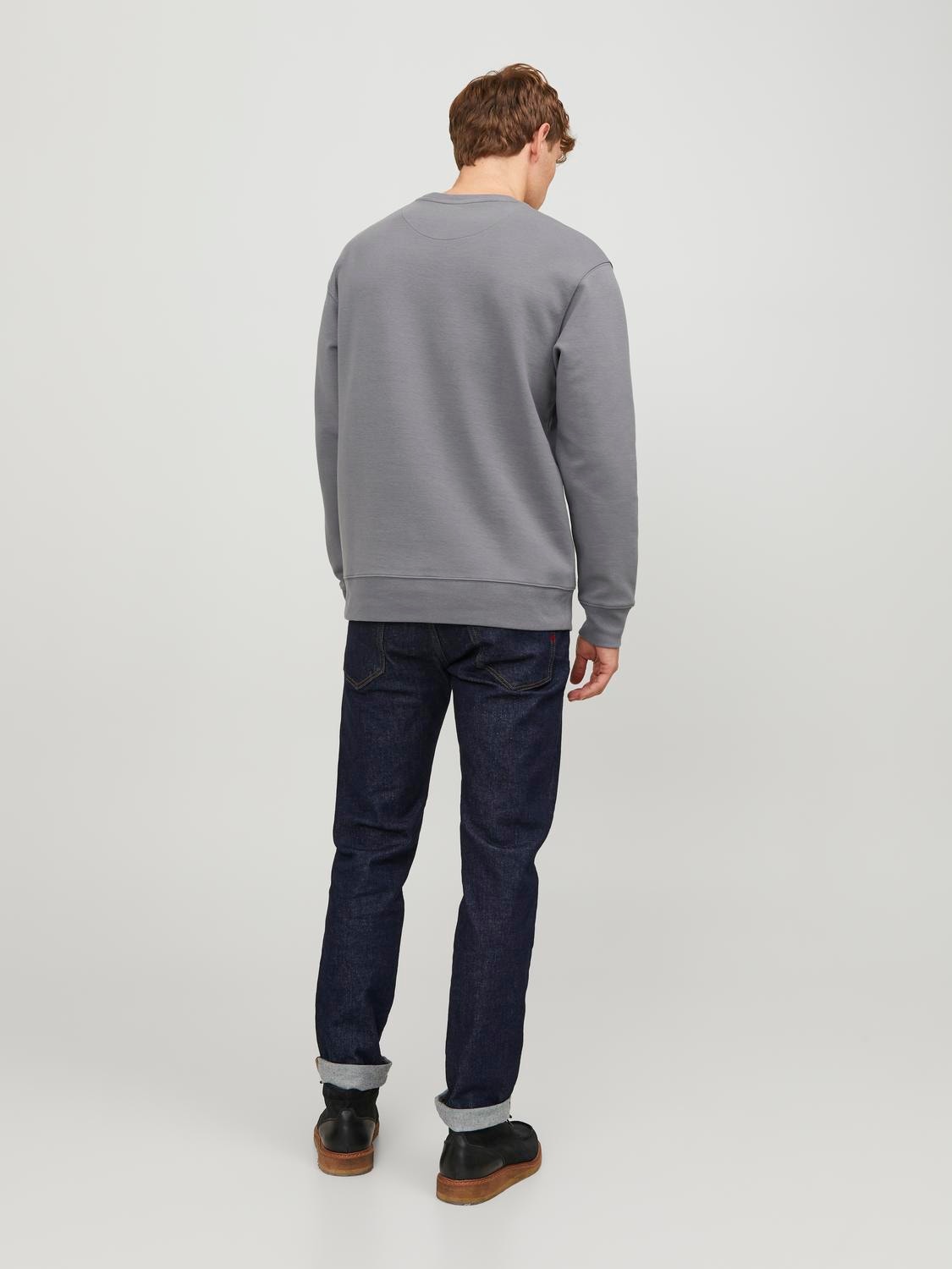 Jack & Jones RDD Logo Sweatshirt mit Rundhals -Charcoal Gray - 12230356