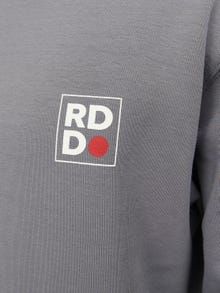 Jack & Jones RDD Logo Genser med rund hals -Charcoal Gray - 12230356