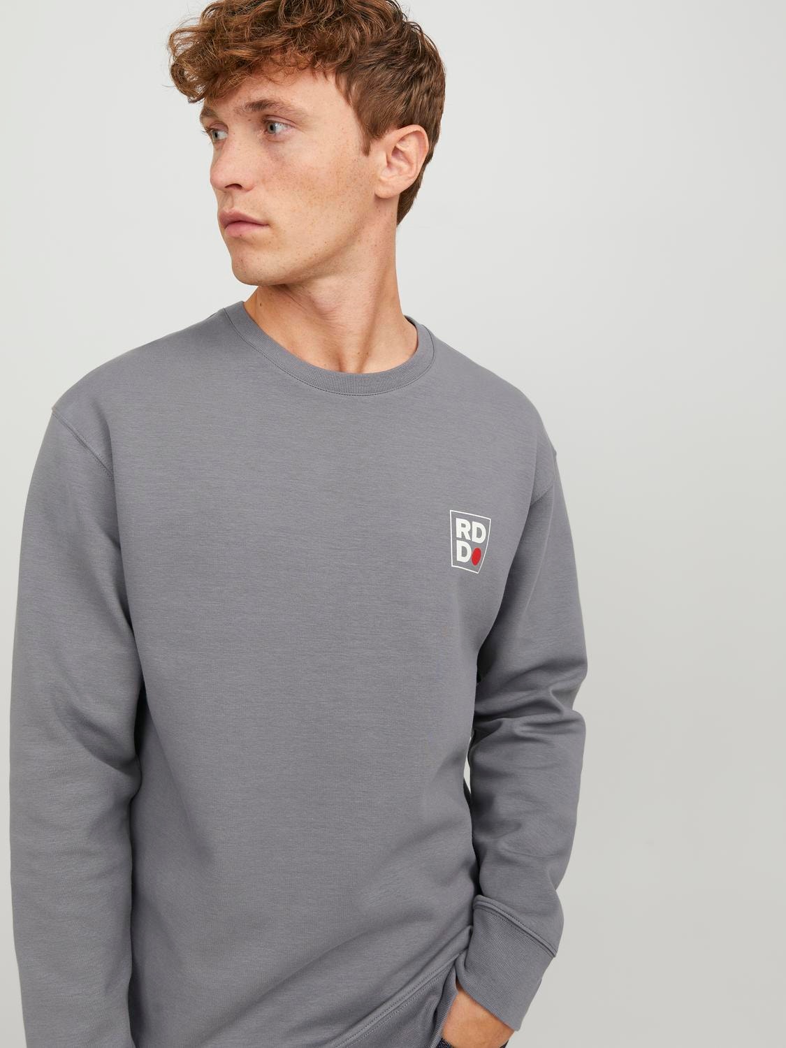 Jack & Jones RDD Logo Meeskonnakaelusega higistamissärk -Charcoal Gray - 12230356