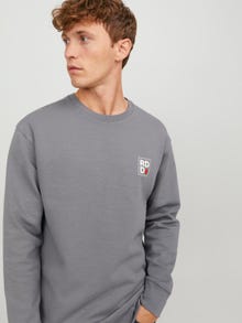 Jack & Jones RDD Logo Sweatshirt mit Rundhals -Charcoal Gray - 12230356