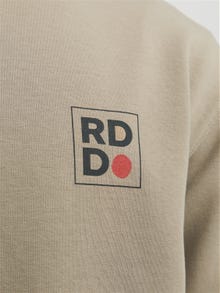 Jack & Jones RDD Logo Crew neck Sweatshirt -Greige - 12230356