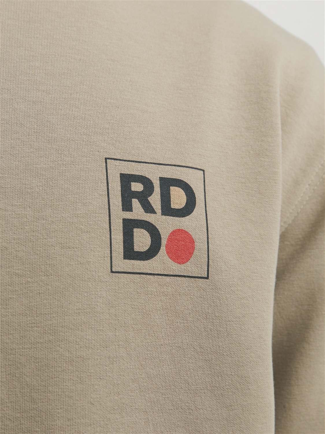 Jack & Jones RDD Logo Crewn Neck Sweatshirt -Greige - 12230356