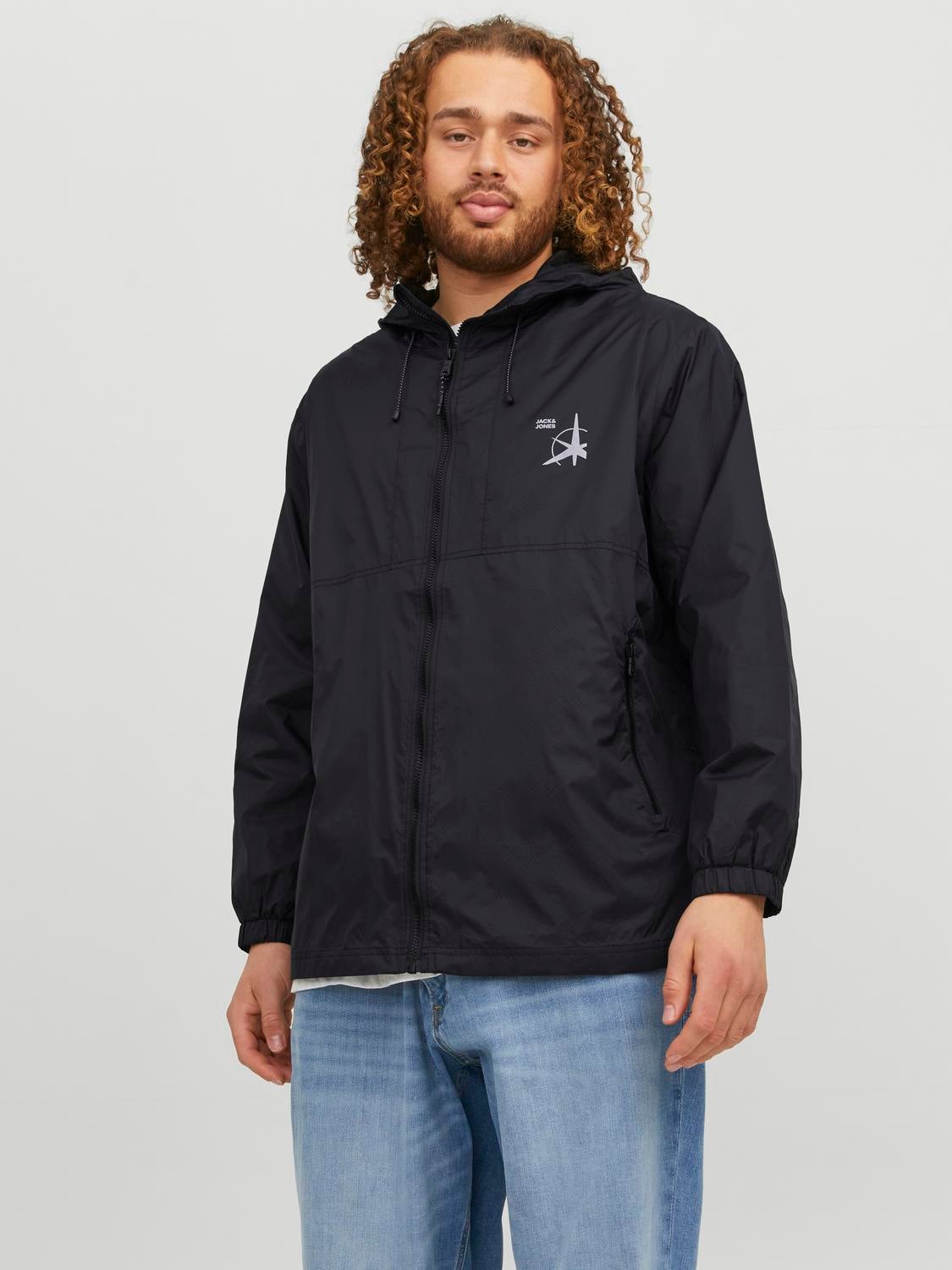 Plus size hotsell black windbreaker