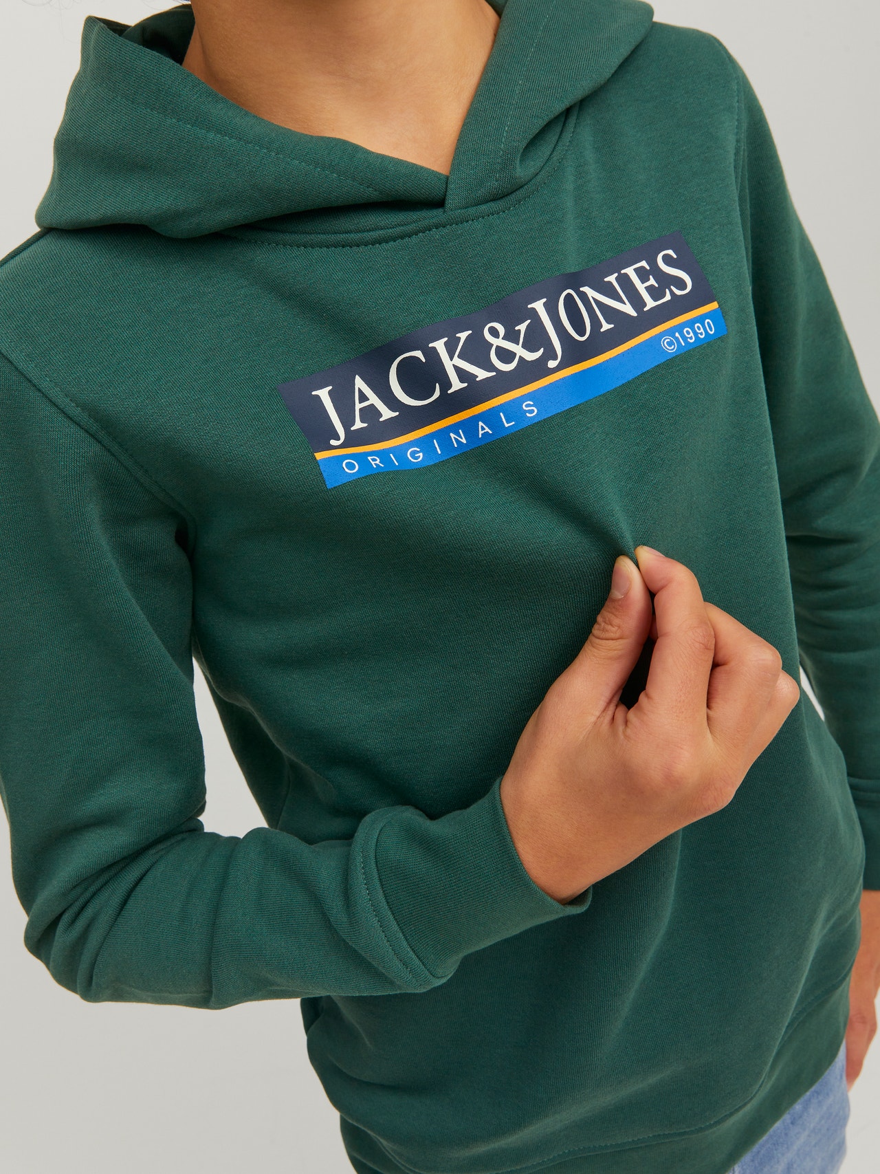 Sudadera con capucha Jack & Jones Logo verde infantil