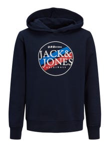 Jack & Jones Logo Hoodie For boys -Navy Blazer - 12230398