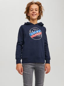 Jack & Jones Logo Hoodie For boys -Navy Blazer - 12230398