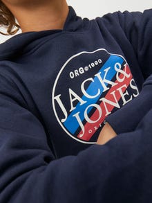 Jack & Jones Logo Hoodie For boys -Navy Blazer - 12230398
