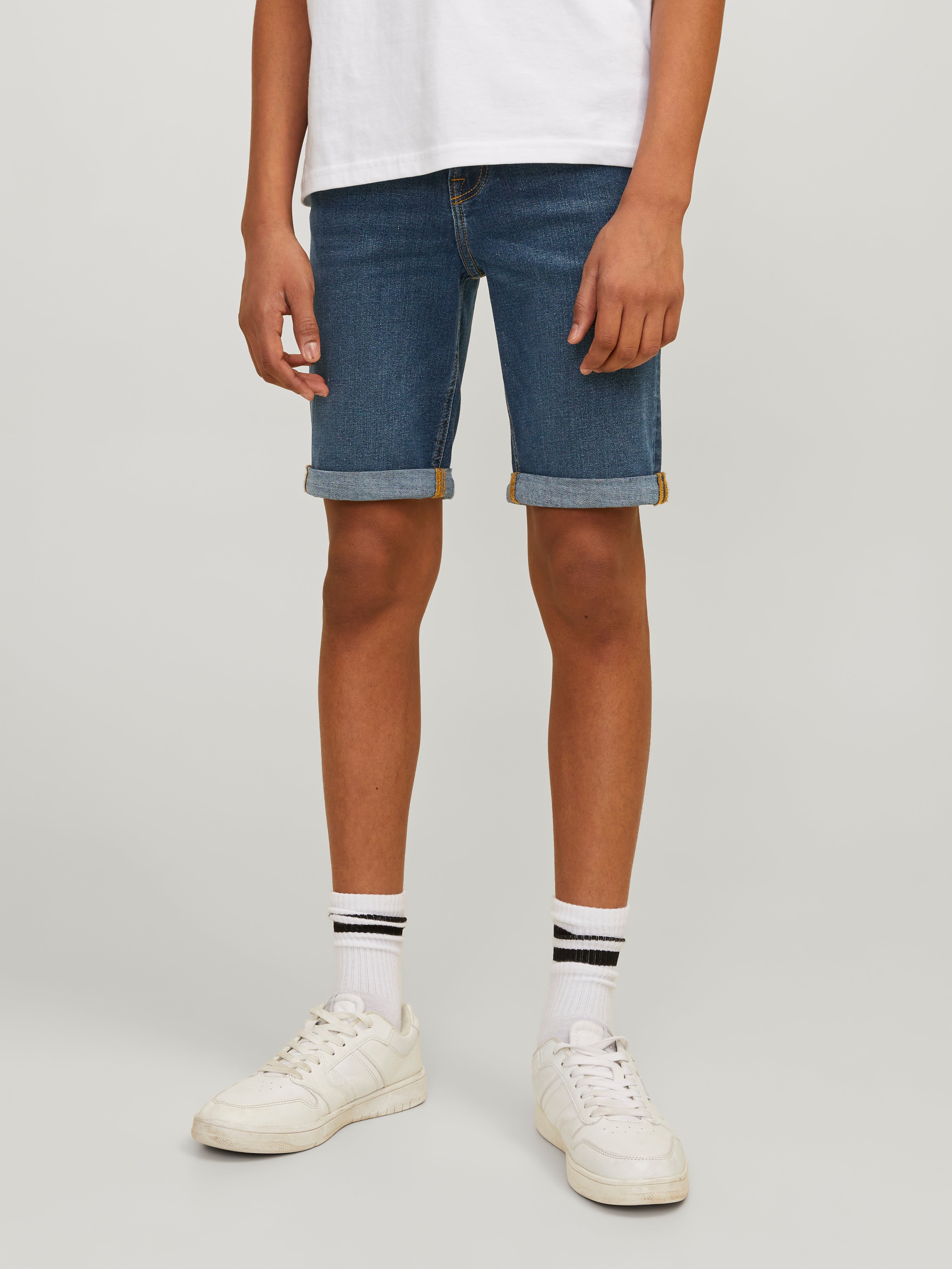 Normal geschnitten Jeans Shorts Junior Mittelblau Jack Jones