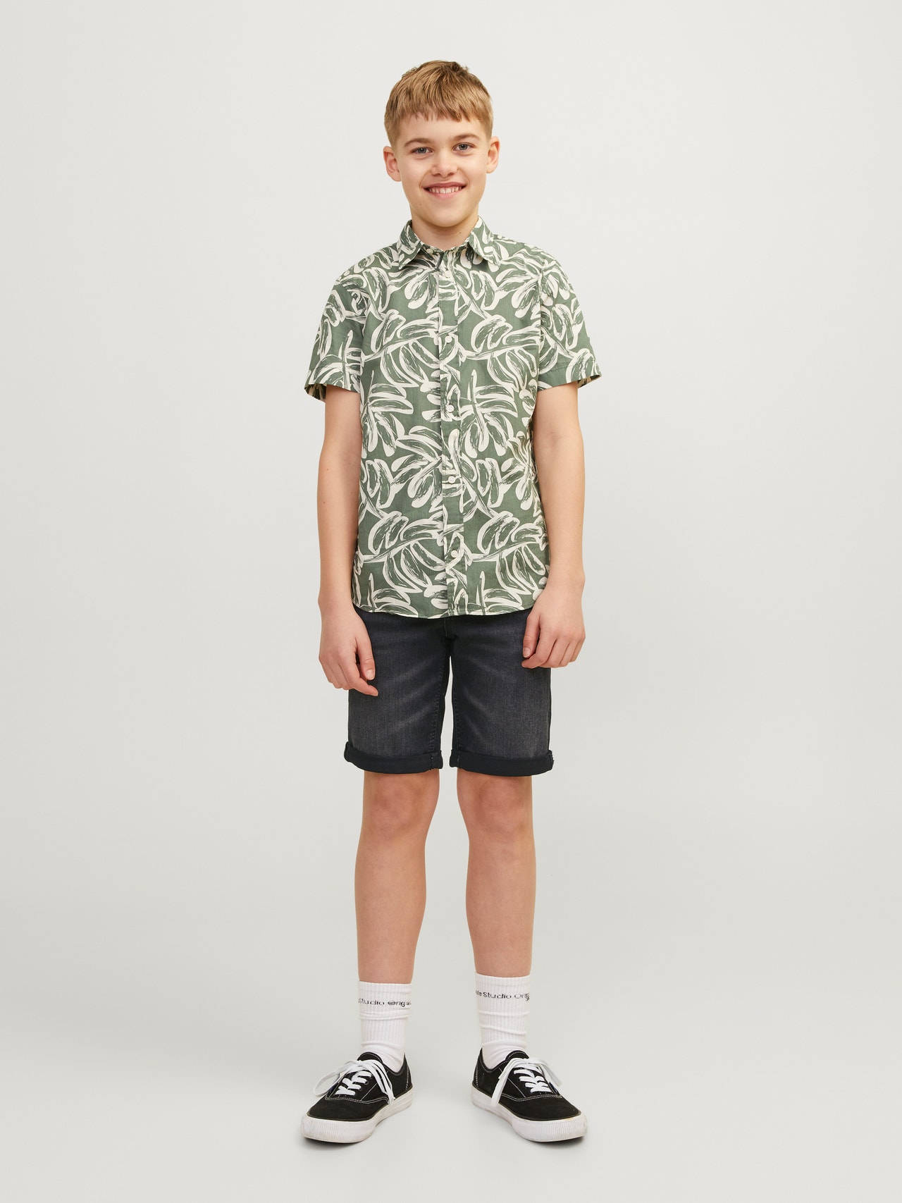 Jack & Jones Regular Fit Denim shorts Voor jongens -Black Denim - 12230494