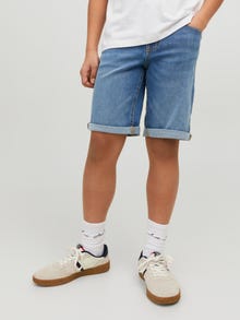 Jack & Jones Klasikinis kirpimas Džinsiniai šortai Jaunimui -Blue Denim - 12230545