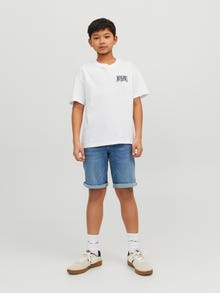 Jack & Jones Klasikinis kirpimas Džinsiniai šortai Jaunimui -Blue Denim - 12230545
