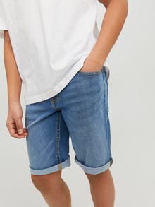 Jack & Jones Klasikinis kirpimas Džinsiniai šortai Jaunimui -Blue Denim - 12230545