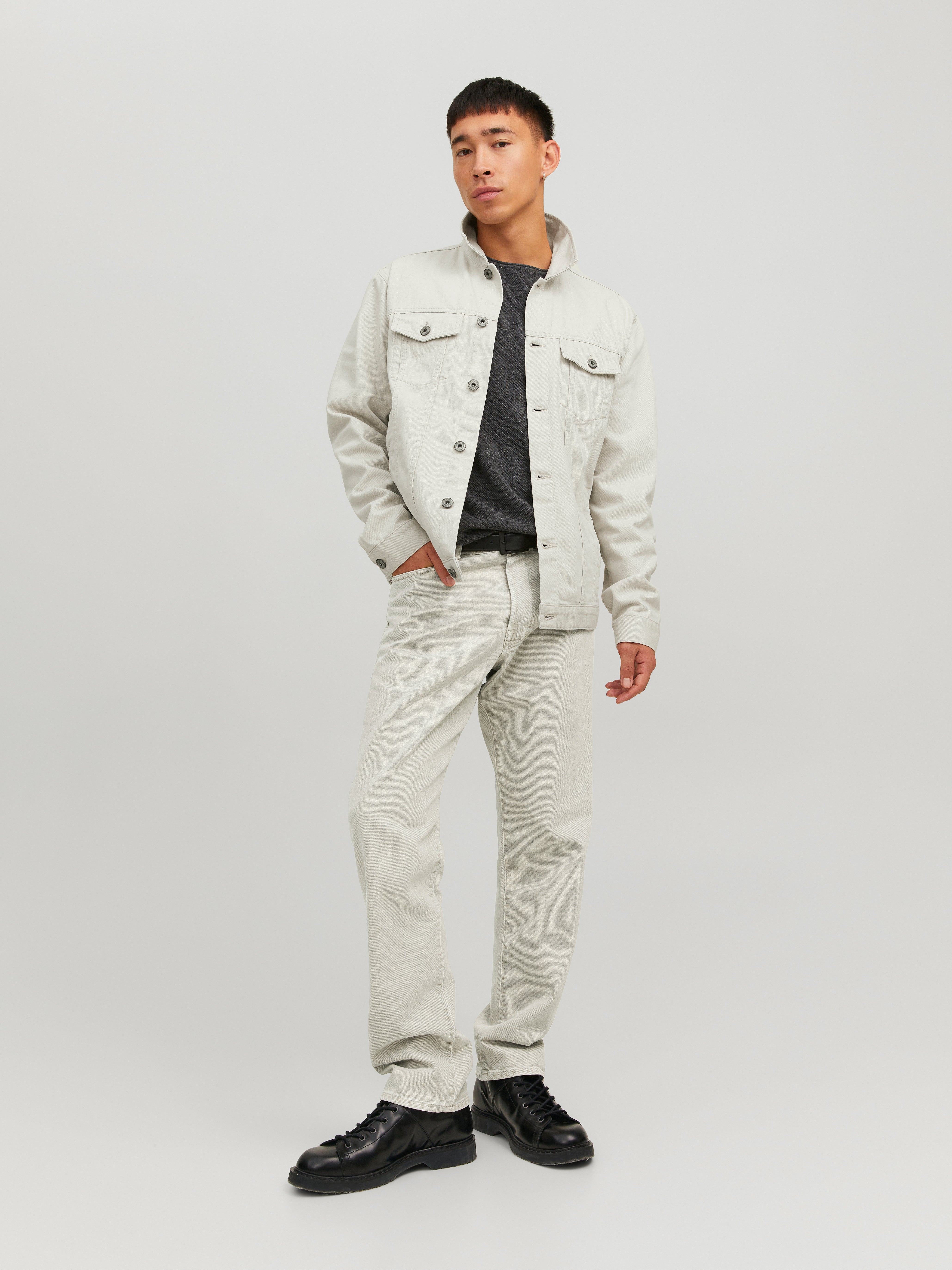 LONGBIDA Solid Color Men Jacket Jeans Slim Fit Coat Military Fashion