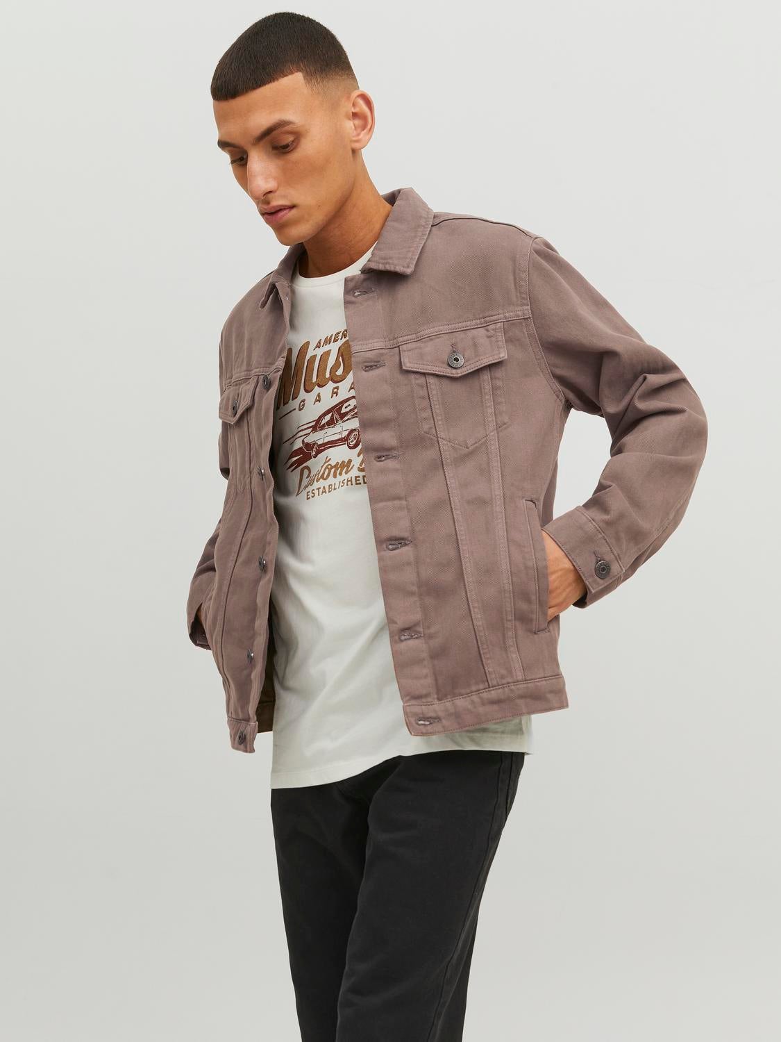 Buy Men Brown Denim Jacket online | Looksgud.in