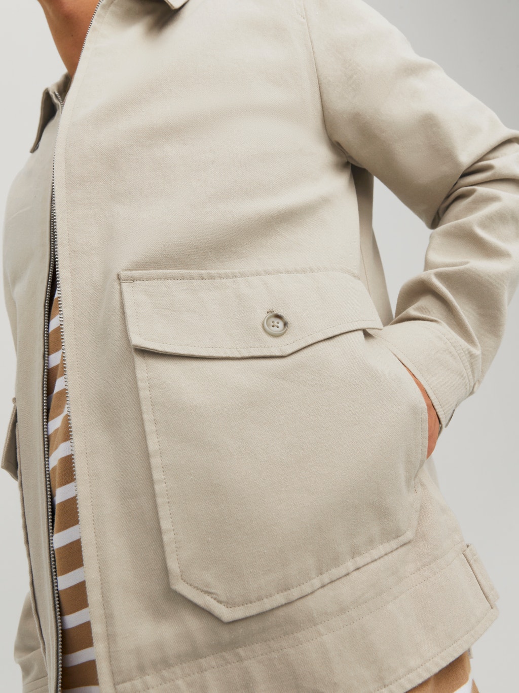 Linen blend Jacket Light Grey Jack & Jones®