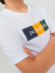 Jack & Jones Poikien Logo T-paita -Bright White - 12230622