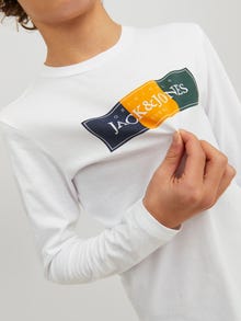 Jack & Jones Poikien Logo T-paita -Bright White - 12230624