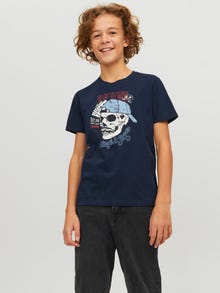 Jack & Jones Trykk T-skjorte For gutter -Navy Blazer - 12230630