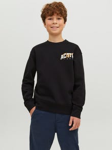 Jack & Jones Printed Crew neck Sweatshirt For boys -Black - 12230689