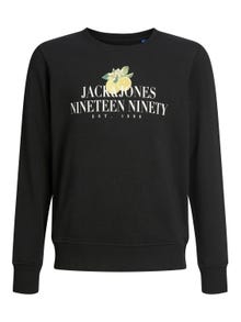 Jack & Jones Logo Crew neck Sweatshirt For boys -Black - 12230705